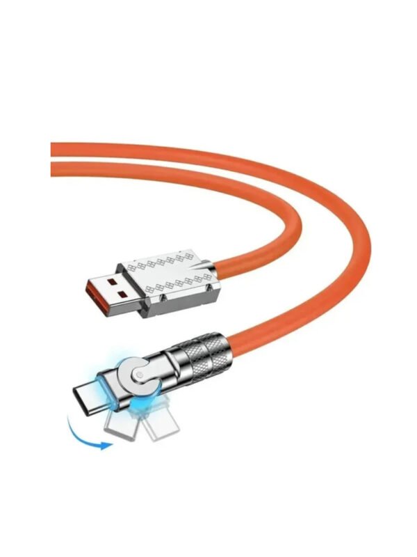 180° Rotating USB Charging Cable - 120W, 1.5M, Orange | Wholesale & Retail
