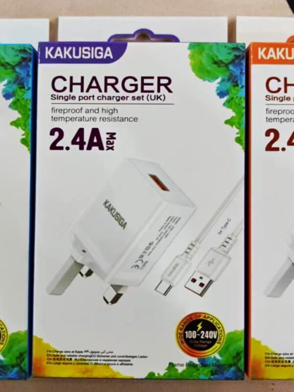 Kakusiga Fast Charger - USB to Micro/Type-C/Lightning | 2.4A Max