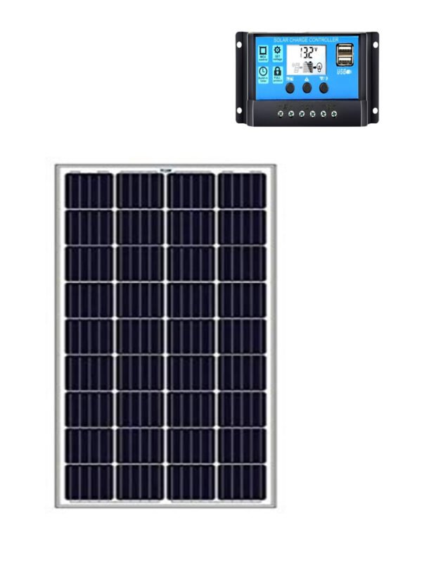 20W Solar Panel with Controller & USB | සූර්ය පැනල පද්ධතිය