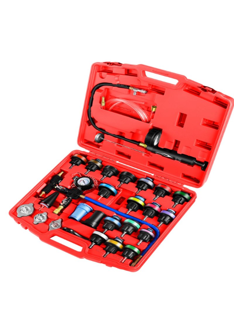 Professional 28-Piece Radiator Pressure Tester and Vacuum Refill Kit for Automotive Cooling System Repair Sri Lanka